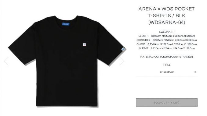 ARENA × WIND AND SEA ポケットTシャツ 黒Mトップス