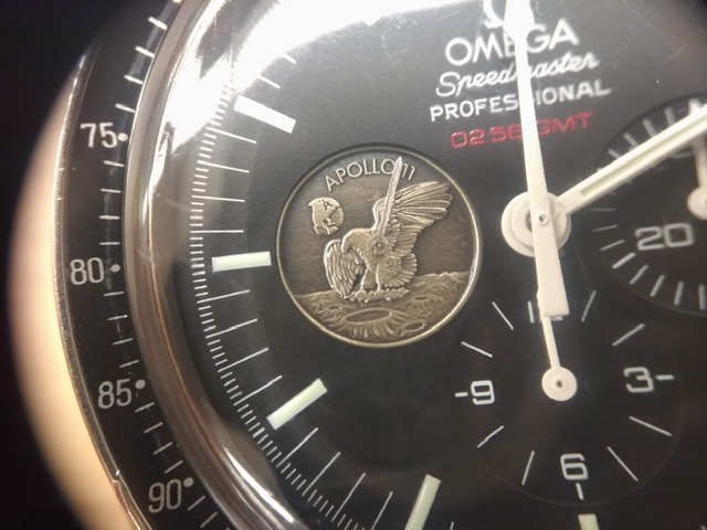 壁掛け時計 オメガスピードマスターアポロ11号40周年モチーフ