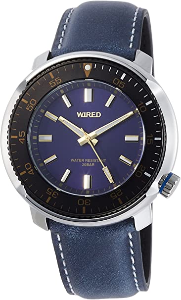 Amazon | [セイコーウォッチ] 腕時計 ワイアード SOLIDITY 3針 逆回転防止ベゼル AGAJ407 メンズ ブルー | メンズ腕時計  | 腕時計 通販