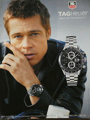 Press advertising 2006 tag heuer watch swiss brad pitt and his carrera tachometer | eBay