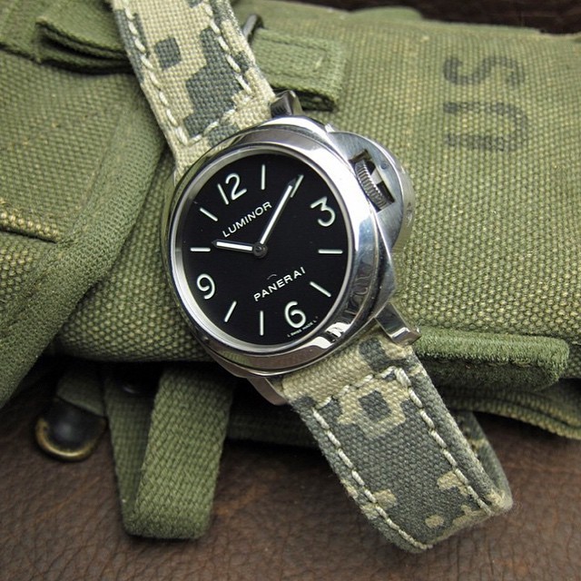 Love the base #Panerai on the camo canvas strap from @vintagerstraps. What do you think? #PaneraiCentral