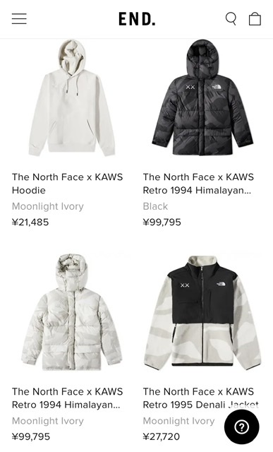 The North Face XX KAWS Part.2 コレクション第2弾 10月25日販売開始 