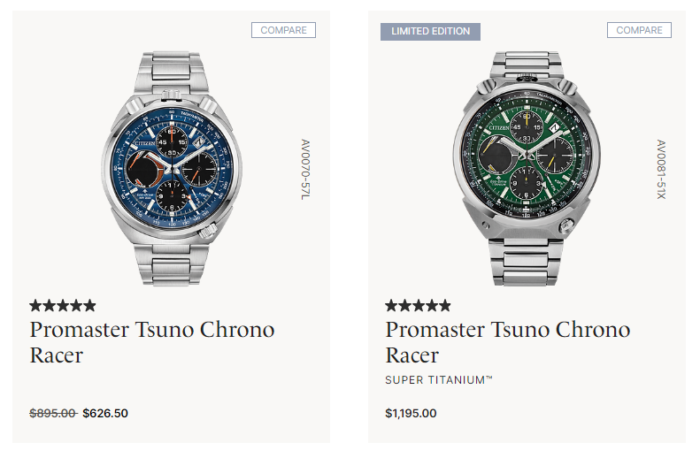 Promaster Tsuno ツノ型 ブルヘッド クロノグラフ 腕時計-